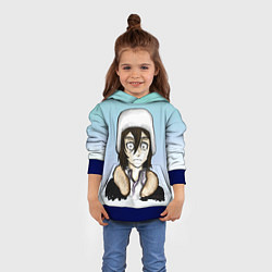Толстовка-худи детская Достоевский в шапке, цвет: 3D-синий — фото 2
