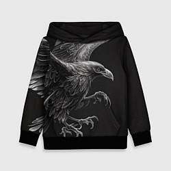 Детская толстовка Черно-белый ворон