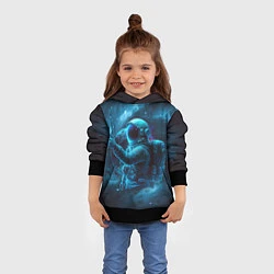 Толстовка-худи детская An astronaut in blue space, цвет: 3D-черный — фото 2