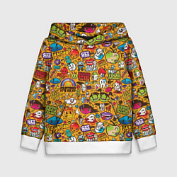 Толстовка-худи детская Комикс про зубы, цвет: 3D-белый