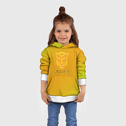 Толстовка-худи детская Bumblebee градиент, цвет: 3D-белый — фото 2