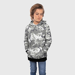 Толстовка-худи детская Снежный камуфляж, цвет: 3D-черный — фото 2