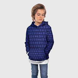 Толстовка-худи детская Паттерн элементали под гидро, цвет: 3D-белый — фото 2