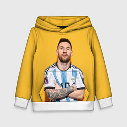 Толстовка-худи детская Lionel Messi 10, цвет: 3D-белый