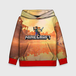 Толстовка-худи детская Стив Майнкрафт Minecraft, цвет: 3D-красный