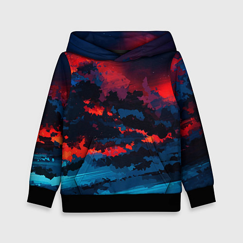 Детская толстовка Абстрактное небо на закате / 3D-Черный – фото 1