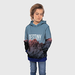 Толстовка-худи детская Горы судьба, цвет: 3D-синий — фото 2