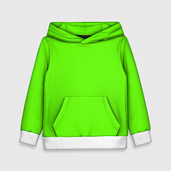 Толстовка-худи детская Кислотный зеленый, цвет: 3D-белый