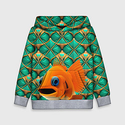 Толстовка-худи детская Сказочная золотая рыбка, цвет: 3D-меланж