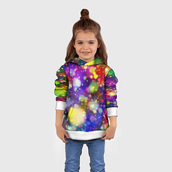 Толстовка-худи детская Радужные блики, цвет: 3D-белый — фото 2