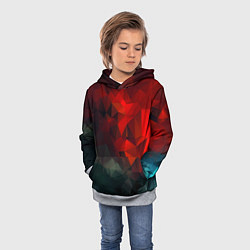 Толстовка-худи детская Битва двух абстракций, цвет: 3D-меланж — фото 2