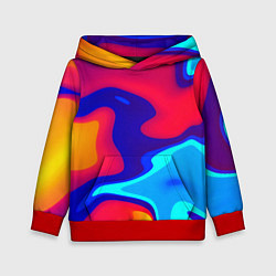 Толстовка-худи детская Смесь красок ультрафиолет, цвет: 3D-красный