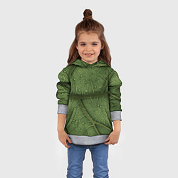 Толстовка-худи детская Текстура зелёной листы, цвет: 3D-меланж — фото 2