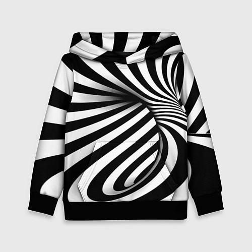 Детская толстовка Оптические иллюзии зебра / 3D-Черный – фото 1