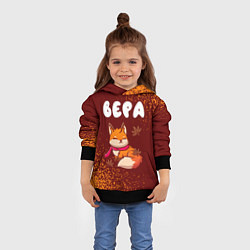 Толстовка-худи детская Вера осенняя лисичка, цвет: 3D-черный — фото 2