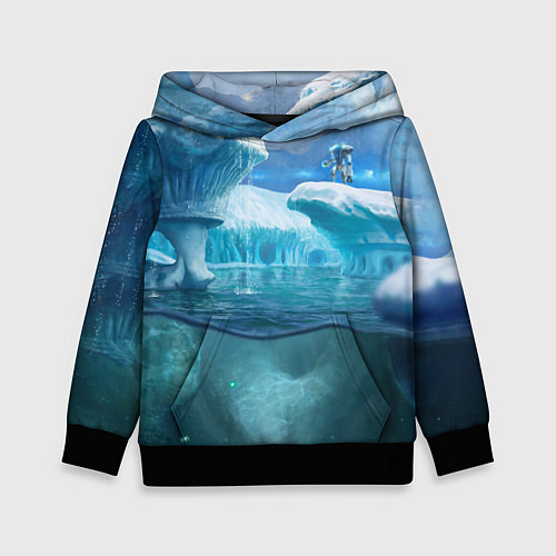 Детская толстовка Subnautica - КРАБ на леднике / 3D-Черный – фото 1