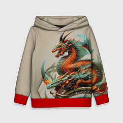 Толстовка-худи детская Japan dragon - irezumi, цвет: 3D-красный