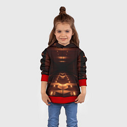 Толстовка-худи детская Оранжевые фонари в полной темноте, цвет: 3D-красный — фото 2