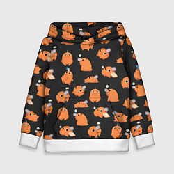 Толстовка-худи детская Chainsaw Man - Почита паттерн, цвет: 3D-белый