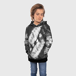 Толстовка-худи детская Черно-белый тай-дай, цвет: 3D-черный — фото 2