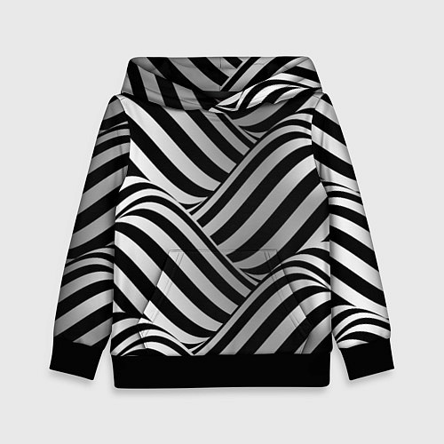 Детская толстовка Авангардный фрактальный паттерн / 3D-Черный – фото 1