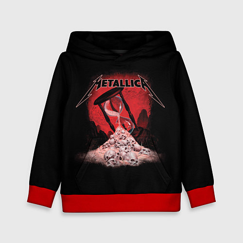 Детская толстовка Metallica - время / 3D-Красный – фото 1