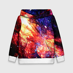 Толстовка-худи детская Космическое сияние ночь, цвет: 3D-белый