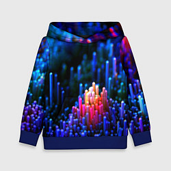 Толстовка-худи детская Шейпы синие, цвет: 3D-синий