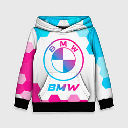 Толстовка-худи детская BMW neon gradient style, цвет: 3D-черный