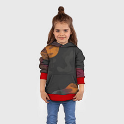 Толстовка-худи детская Необычный камуфляж, цвет: 3D-красный — фото 2