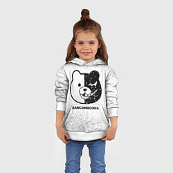 Толстовка-худи детская Danganronpa с потертостями на светлом фоне, цвет: 3D-белый — фото 2