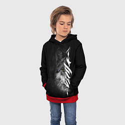 Толстовка-худи детская Волк с узором, цвет: 3D-красный — фото 2