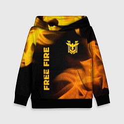 Детская толстовка Free Fire - gold gradient: надпись, символ