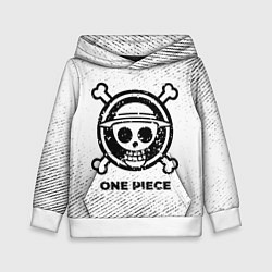 Толстовка-худи детская One Piece с потертостями на светлом фоне, цвет: 3D-белый