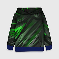 Толстовка-худи детская Green black abstract, цвет: 3D-синий