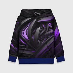 Толстовка-худи детская Черно-фиолетовые объекты, цвет: 3D-синий