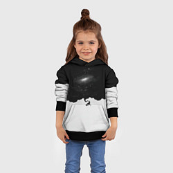 Толстовка-худи детская Черно-белая галактика, цвет: 3D-черный — фото 2