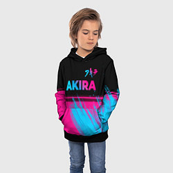 Толстовка-худи детская Akira - neon gradient: символ сверху, цвет: 3D-черный — фото 2