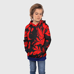 Толстовка-худи детская Красно-черный узор, цвет: 3D-синий — фото 2