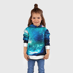 Толстовка-худи детская Звёздная Вселенная, цвет: 3D-белый — фото 2