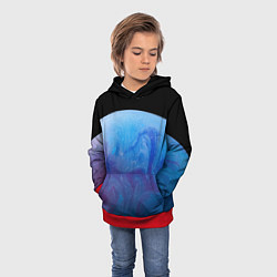 Толстовка-худи детская Часть красочной планеты и космос, цвет: 3D-красный — фото 2
