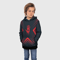 Толстовка-худи детская Красный символ Death Stranding на темном фоне со с, цвет: 3D-черный — фото 2