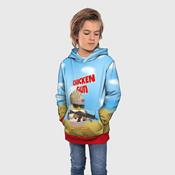 Толстовка-худи детская Цыпленок - Чикен Ган, цвет: 3D-красный — фото 2
