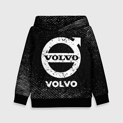 Толстовка-худи детская Volvo с потертостями на темном фоне, цвет: 3D-черный