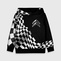 Толстовка-худи детская Citroen racing flag, цвет: 3D-черный