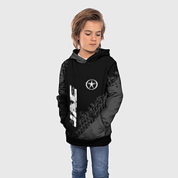 Толстовка-худи детская JAC speed на темном фоне со следами шин: надпись,, цвет: 3D-черный — фото 2