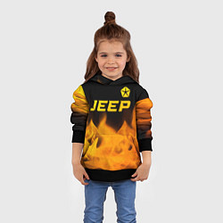 Толстовка-худи детская Jeep - gold gradient: символ сверху, цвет: 3D-черный — фото 2