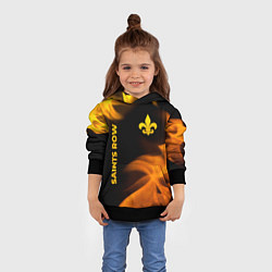 Толстовка-худи детская Saints Row - gold gradient: надпись, символ, цвет: 3D-черный — фото 2
