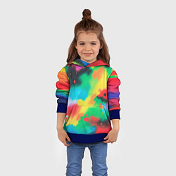 Толстовка-худи детская Абстракция Карандашом, цвет: 3D-синий — фото 2