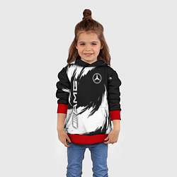 Толстовка-худи детская Mercedes benz - white color, цвет: 3D-красный — фото 2